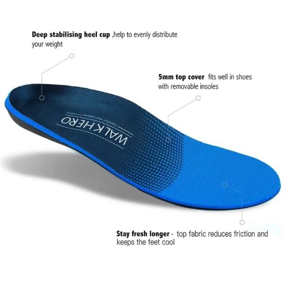 Plantar Fasciitis Insoles for Men Women - Orthotics Inserts, Shoe Insoles Arch S - Picture 2 of 8
